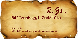 Rózsahegyi Zsófia névjegykártya