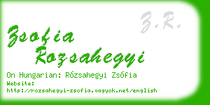 zsofia rozsahegyi business card