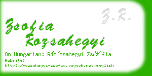 zsofia rozsahegyi business card